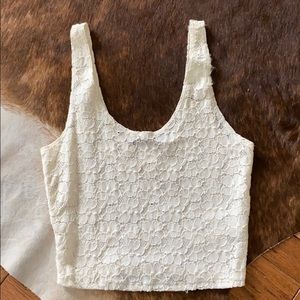 Off white lace crop top